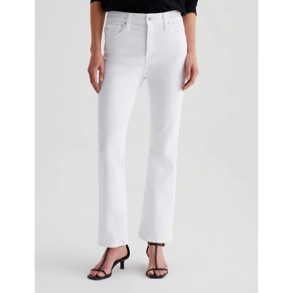AG Adriano Goldschmied White Farrah High Rise Boot Crop Size 32x32 NWT